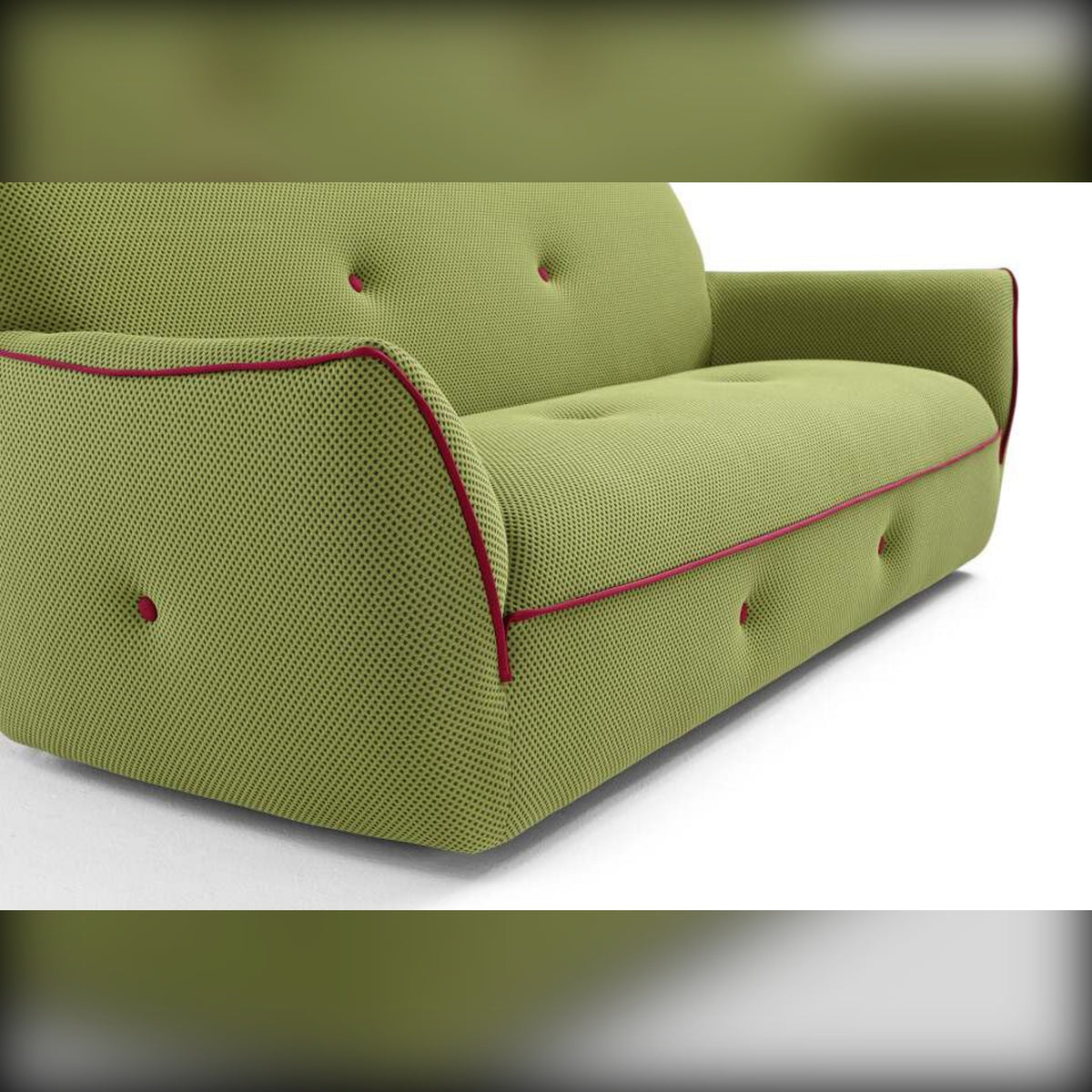 Egoitaliano Yuki 2P Maxi Sofa Lime Green Fuchsia Domestica – Angle View Left
