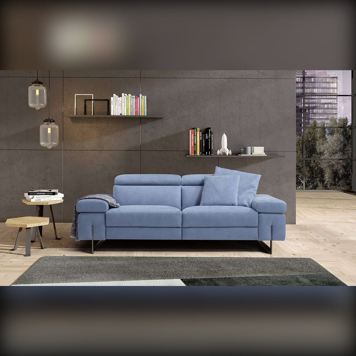 Candice Domestica – Lifestyle – Blue Sofa in a Living Room