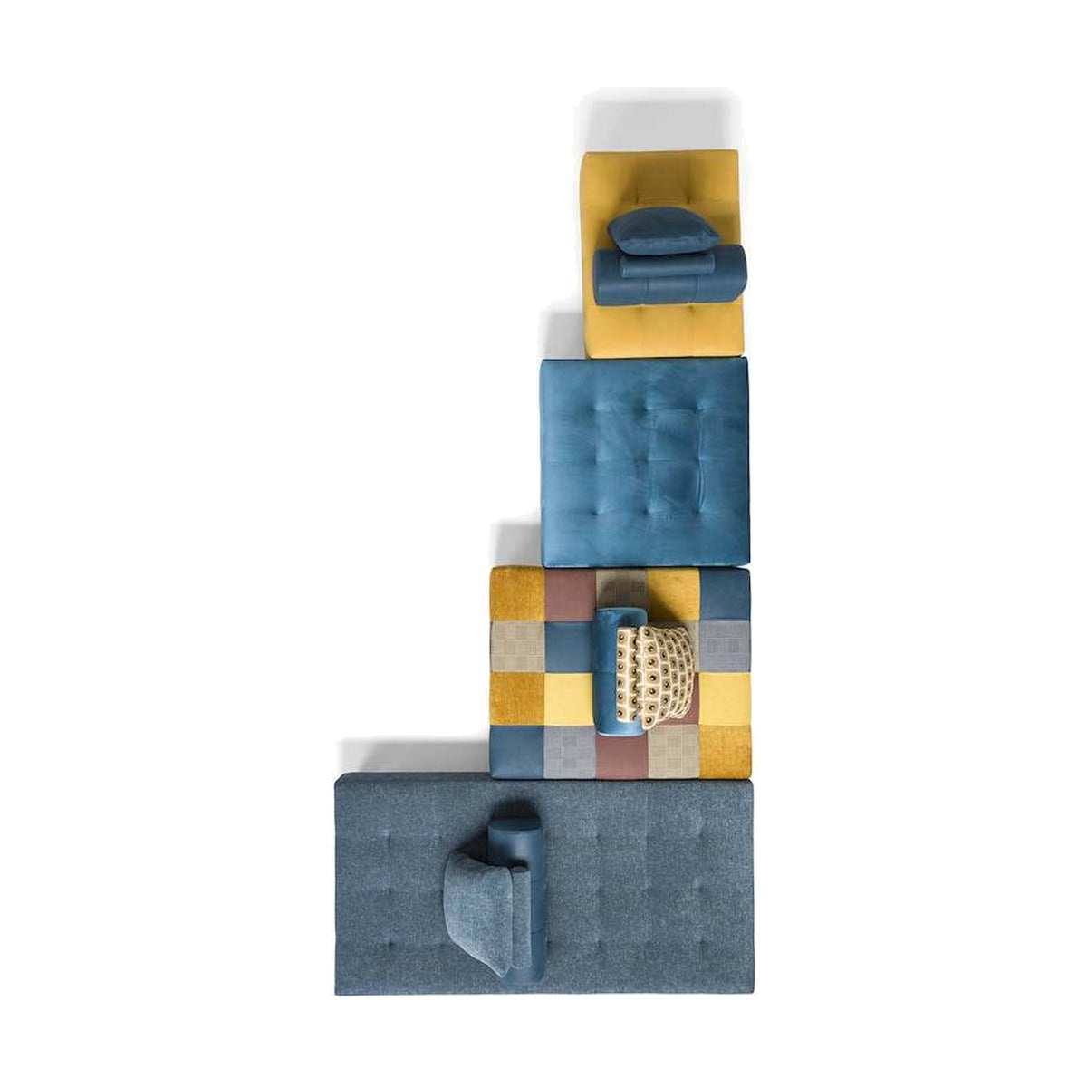 Divano L’EGO Composizione Multicolour Domestica – Top View L Configuration