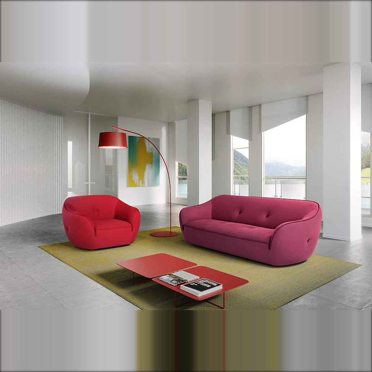 Sofa Bebop Fuchsia Domestica – Angle View