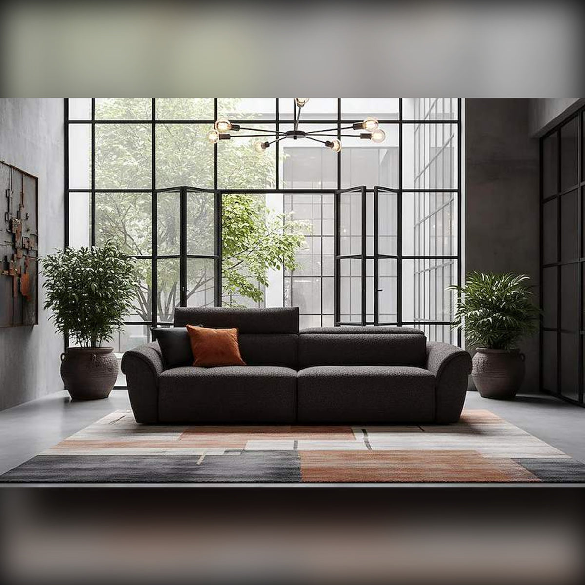Egoitaliano Noks 2-Seater Sofa Charcoal Fabric Domestica – Lifestyle Living Room