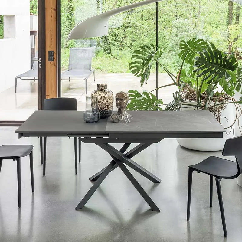 Table Tokyo Extendable 160x90 Domestica – Lifestyle – Dining Room – Shown in Grey Ceramic with Dark Base