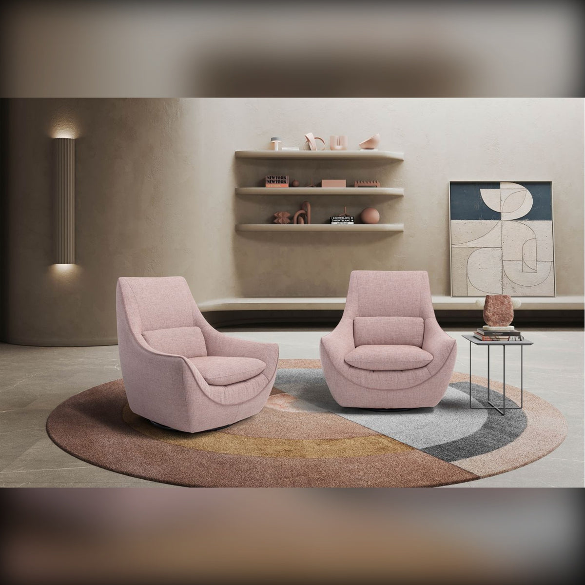 Ula Domestica – Lifestyle – Pair in a Living Room with Round Rug