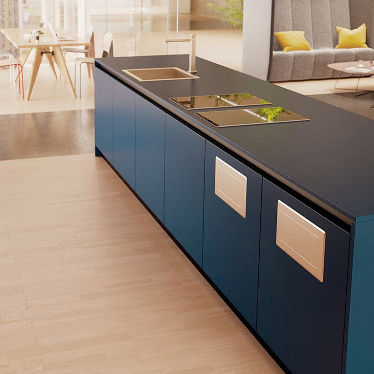 Vama Kitchen for Business Domestica – Fenix Island with Hob and Sink