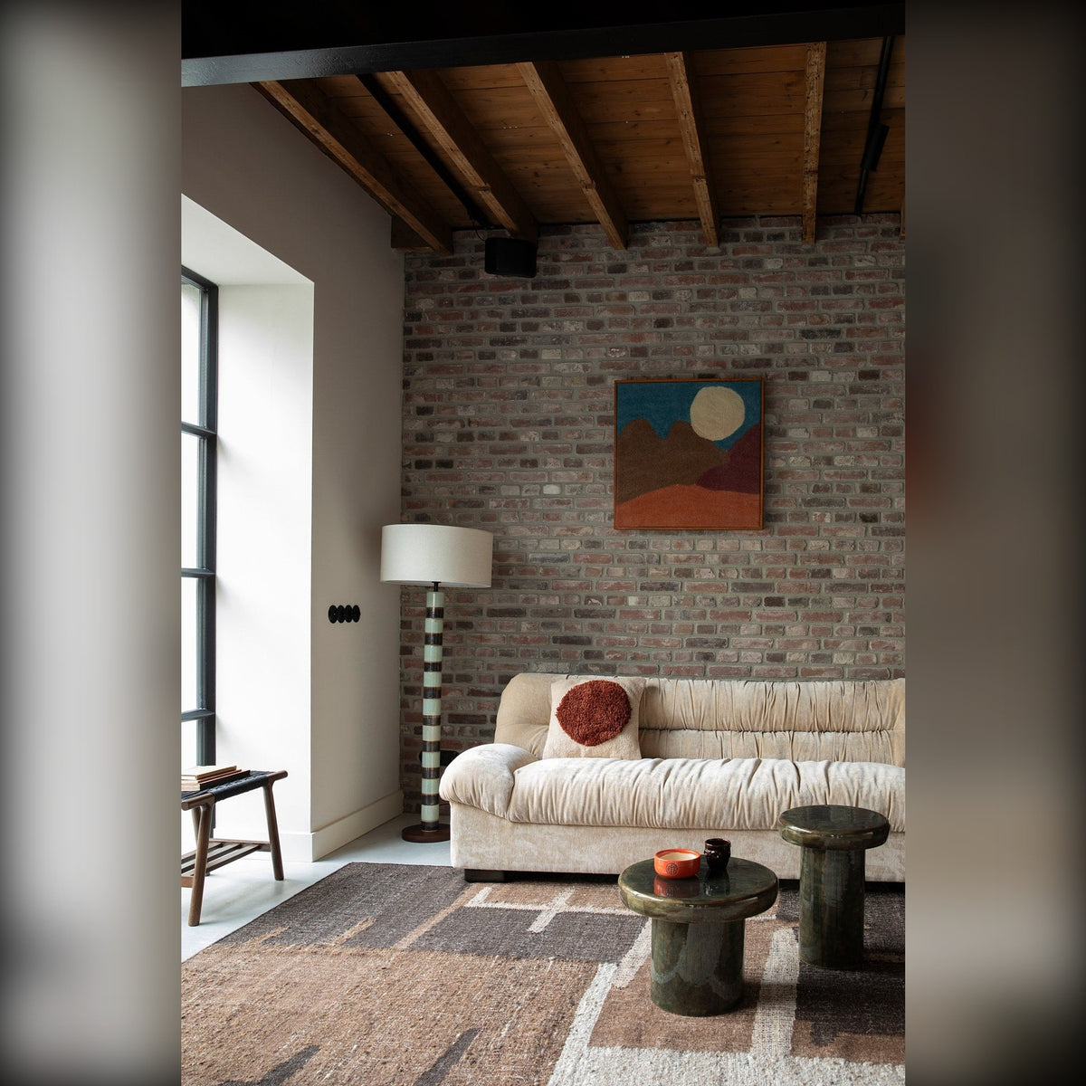 Side Table Mush L Green Domestica – Lifestyle – Open-Plan Living Room