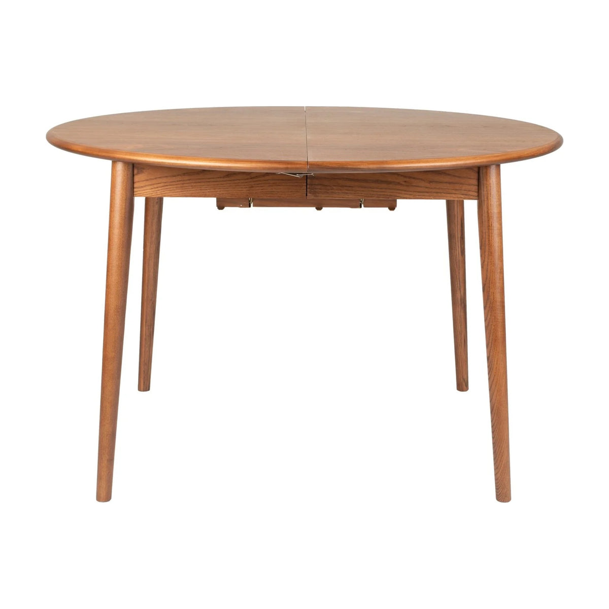Dining Table Twist Round Walnut Domestica – Front View on White