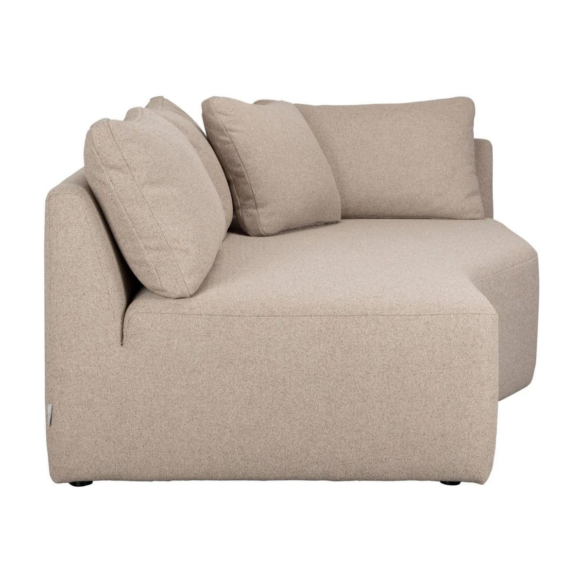 Sofa Element Prosper Chaise Longue Left Cappuccino Domestica – Three Quarter View on White