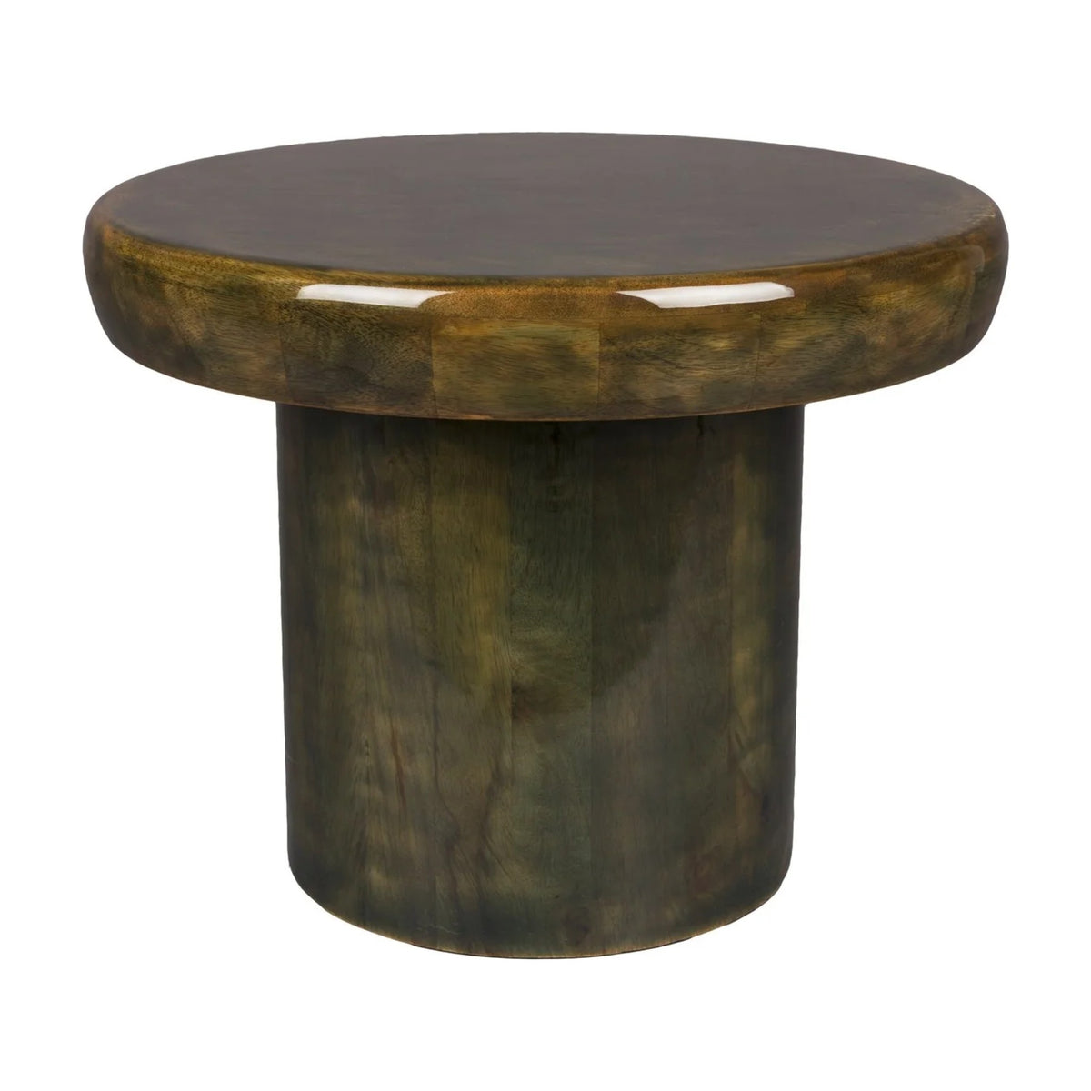 Side Table Mush L Green Domestica – Front View on White