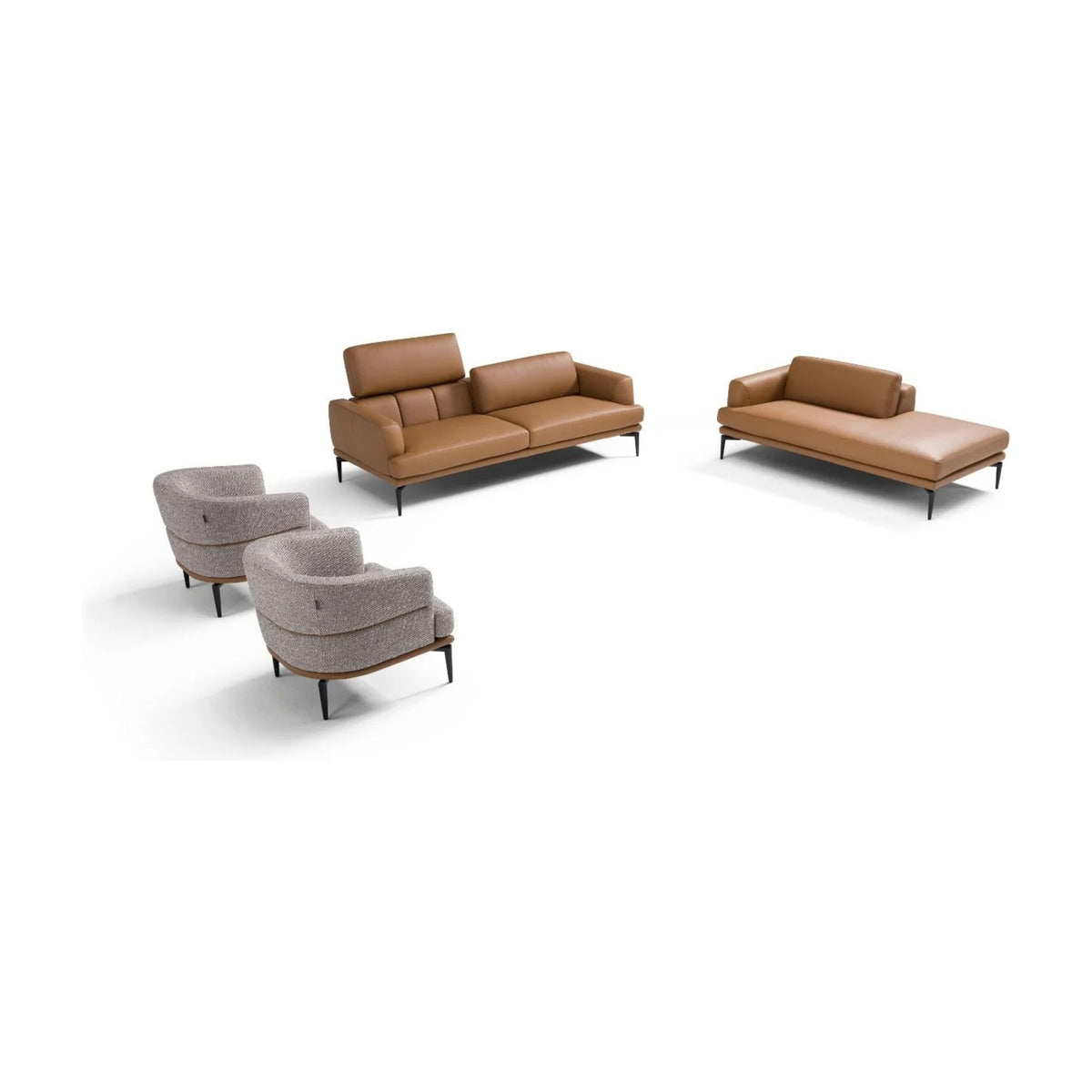 Tiago Domestica – Sofa, Chaise Longue and Two Armchairs on White