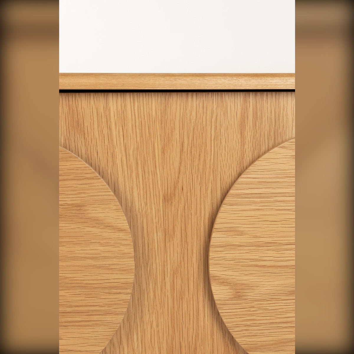 Sideboard Groove 2 Doors Natural Oak Domestica – Half-Moon Door Panel Close-up