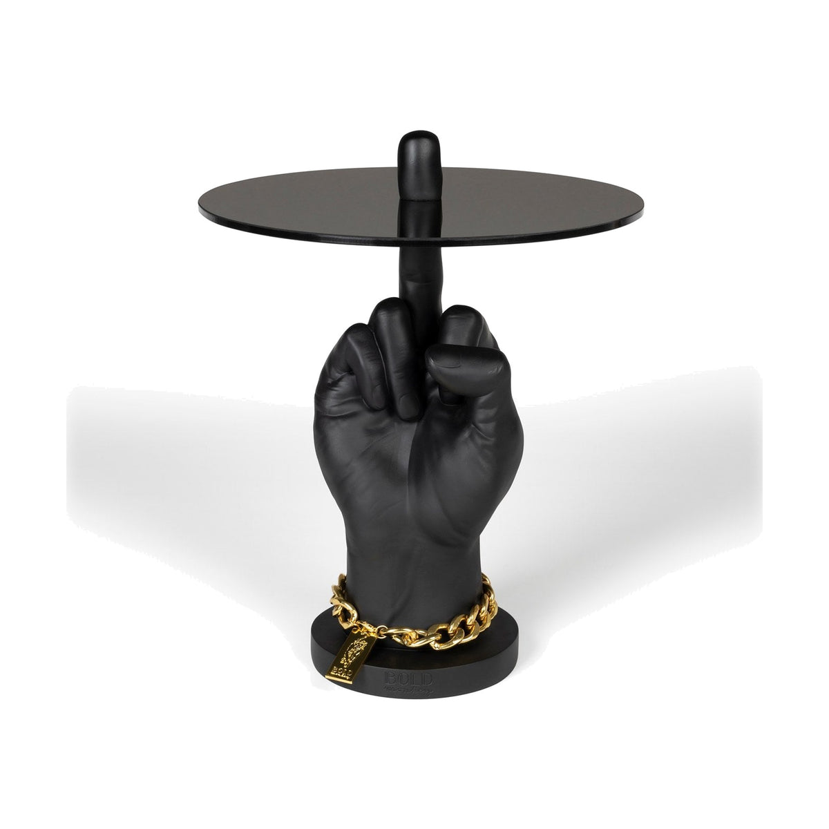Side Table Fother Mucker Black Domestica – Front View on White