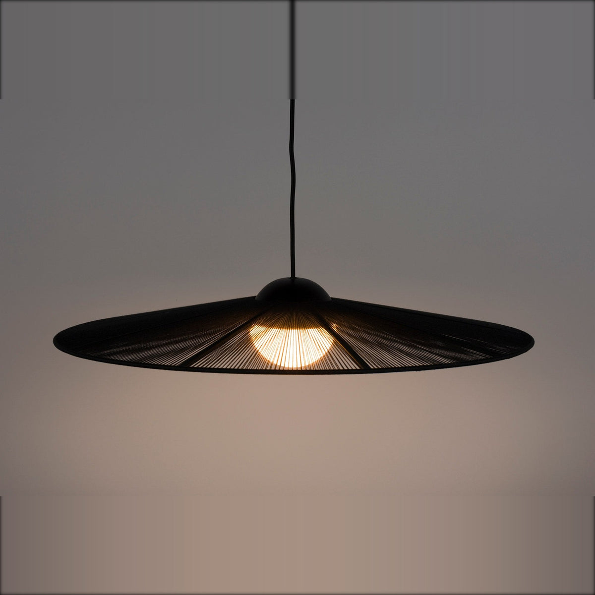 Pendant Lamp Belle S Black Domestica – Lit Shade Underside Detail