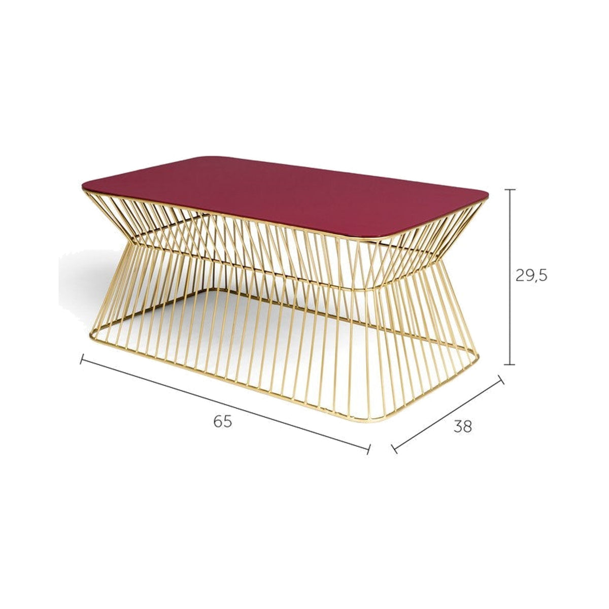 Coffee Table No Offence Wine Red Domestica – Dimensions Drawing