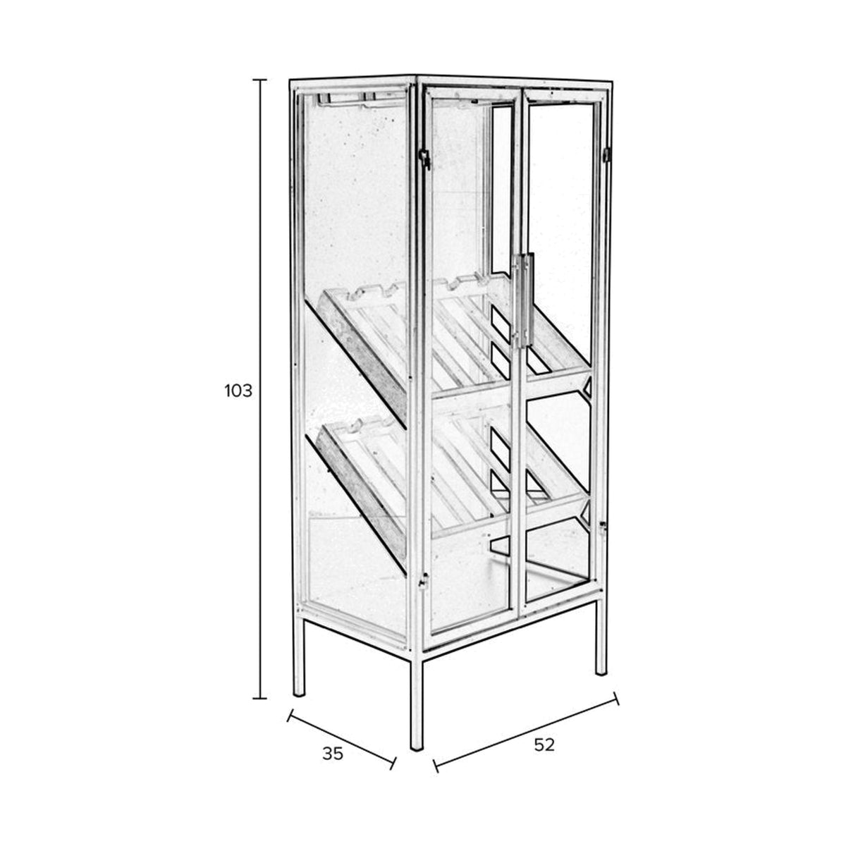 Wine Cabinet Rob Black Domestica – Dimensions Drawing