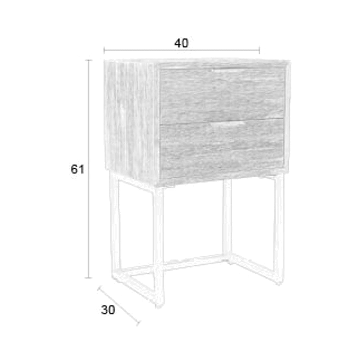 Side Table Webster Brown Domestica – Dimensions Drawing