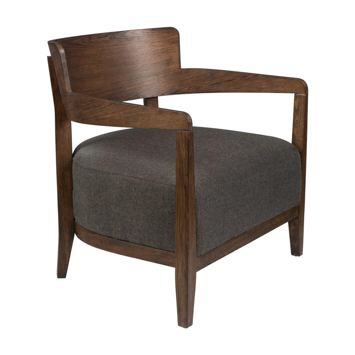 Lounge Chair Duran Grey Domestica – Elevated Three Quarter View on White