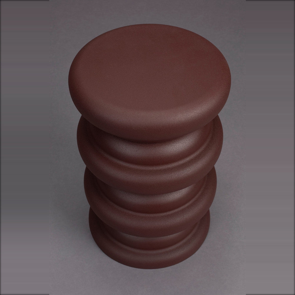 Stool Artemis Brown Domestica – Three Quarter View on Grey