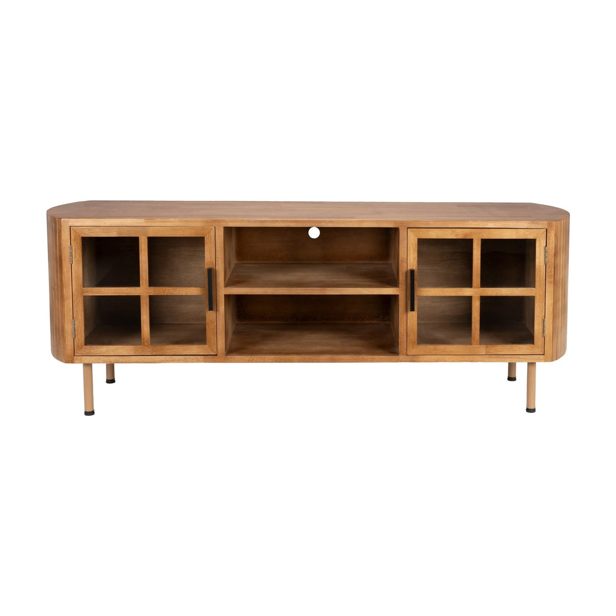 Sideboard Yaz Low Brown Domestica – Front View on White