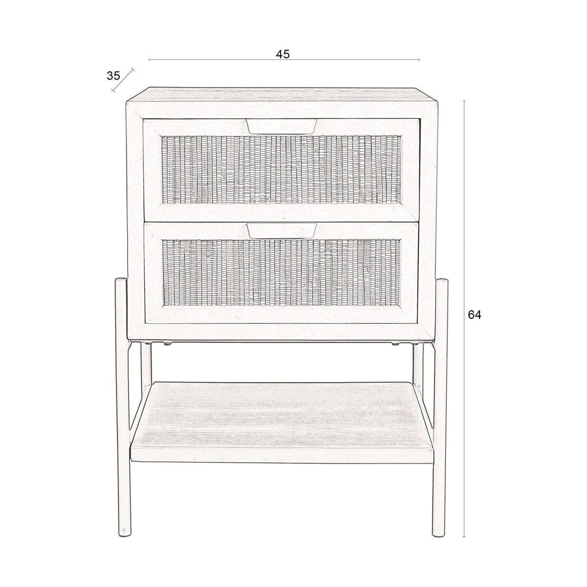 Side Table Yasu Black Domestica – Dimensions Drawing
