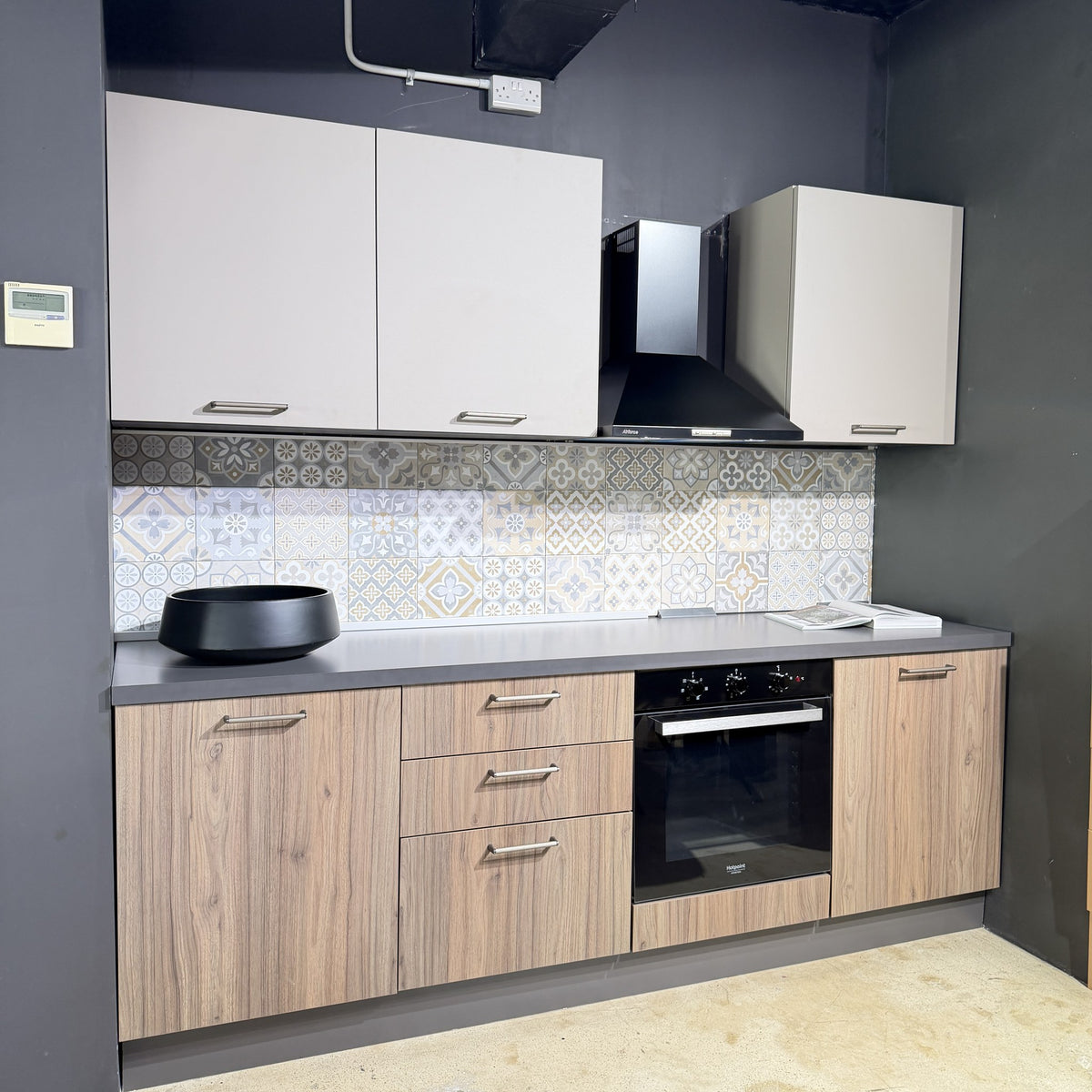 Viola Light Walnut Kitchen Domestica – Showroom Model – Angle View