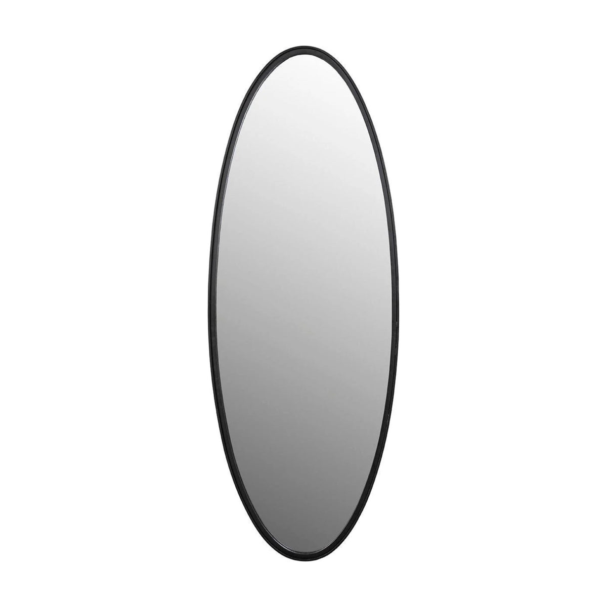 Mirror Matz Oval L Black Domestica – Front View on White